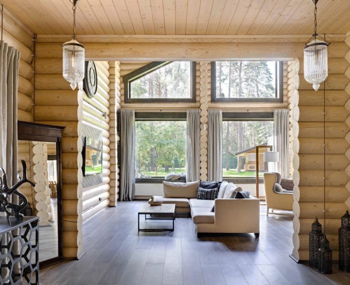 Интерьер в деревянном доме
