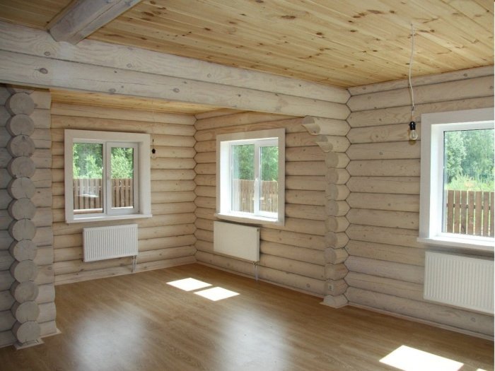 Оцилиндрованное бревно отделка внутри