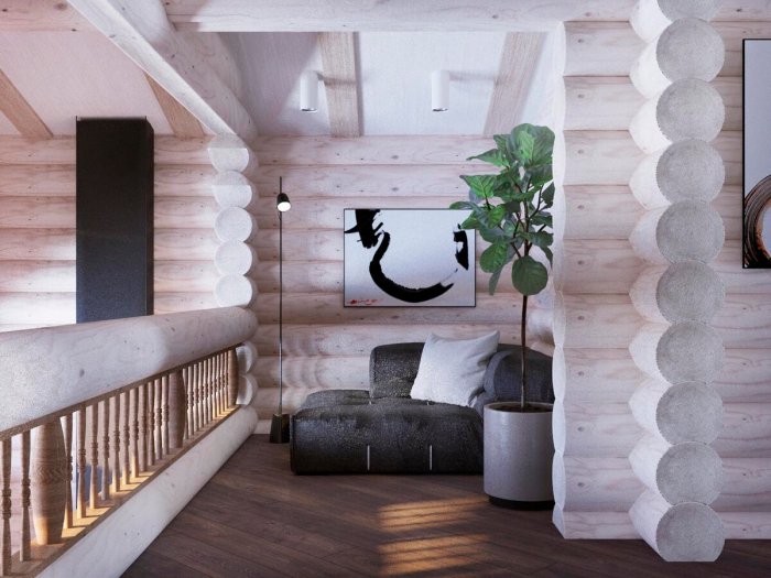 Деревянные срубы внутри