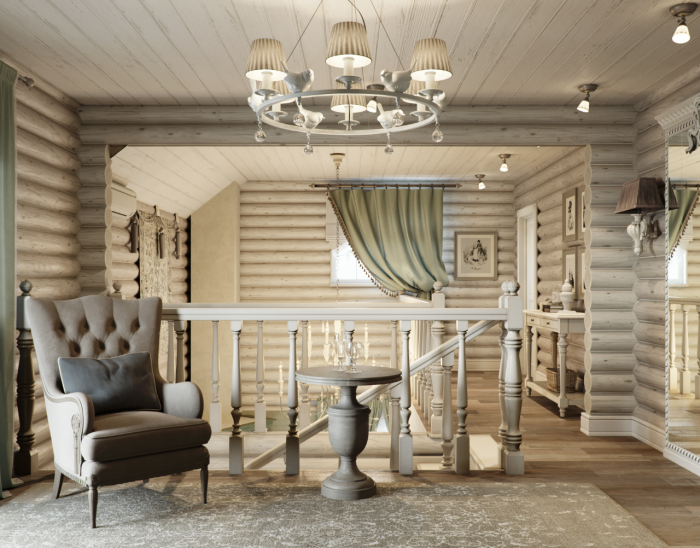 Интерьер в деревянном доме