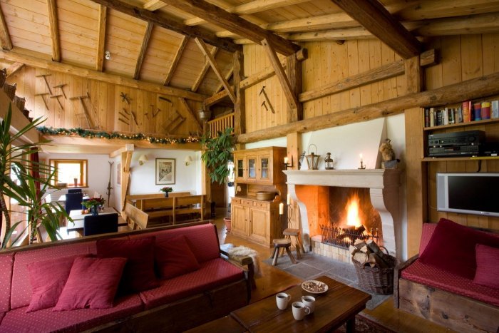 Интерьер дачного домика в стиле Шале