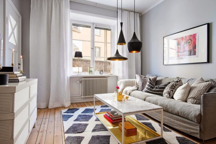 Интерьер гостиной шведский стиль