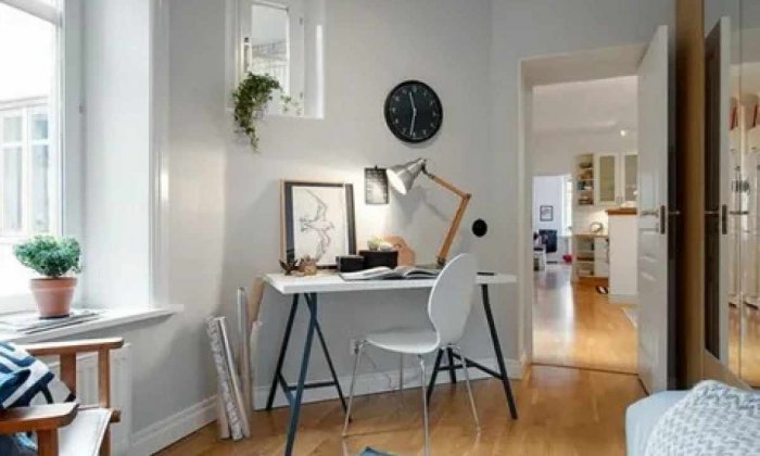 Гостиная кабинет в скандинавском стиле