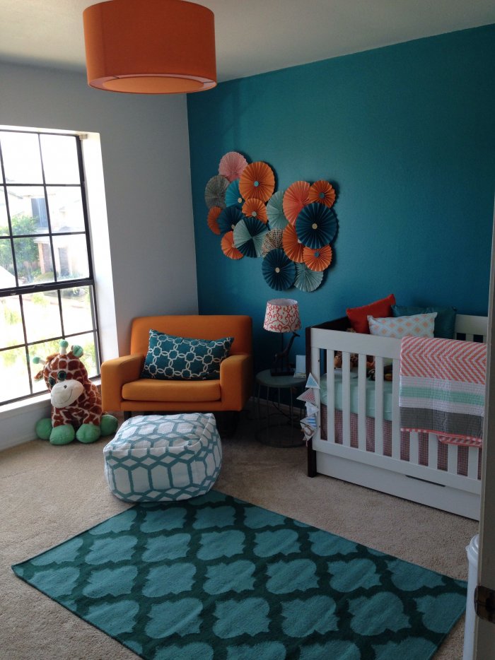 Бирюзовый цвет в детской комнате