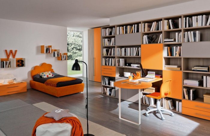 Оранжевая детская комната