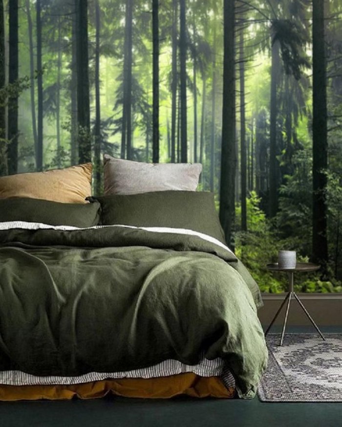 Спальня в стиле леса