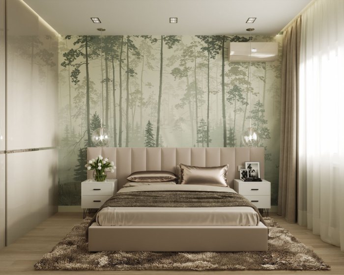 Спальня в стиле леса