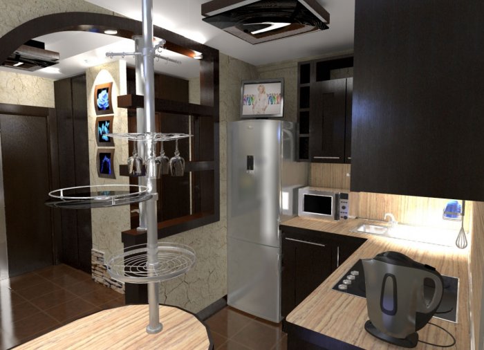 Кухня совмещенная с прихожей