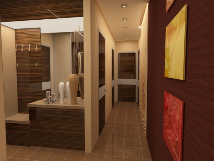 Проект кухни с прихожей вместе