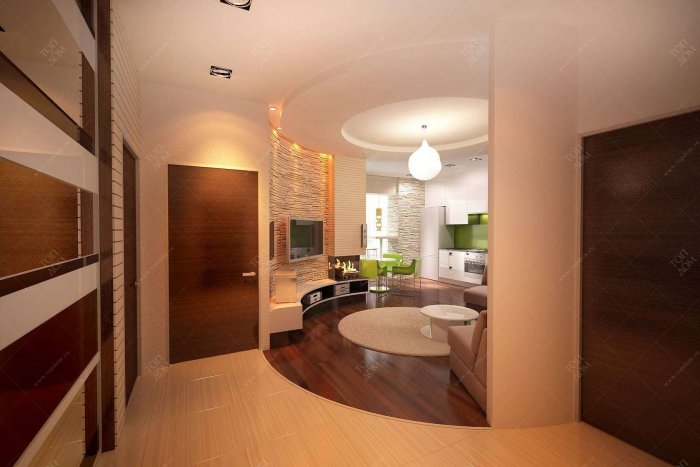 Планировка прихожая гостиная