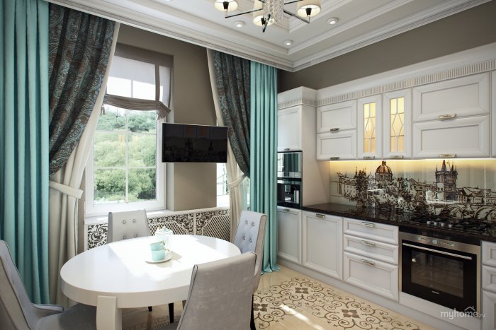 Шторы на кухне 11 кв м