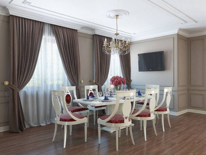 Гостиная с эркером Неоклассика