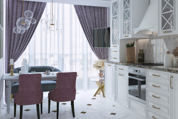Шторы на кухню Неоклассика