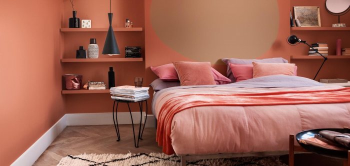 Коралловая спальня