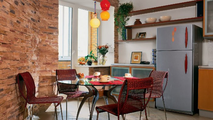 Декоративный кирпич обеденная зона