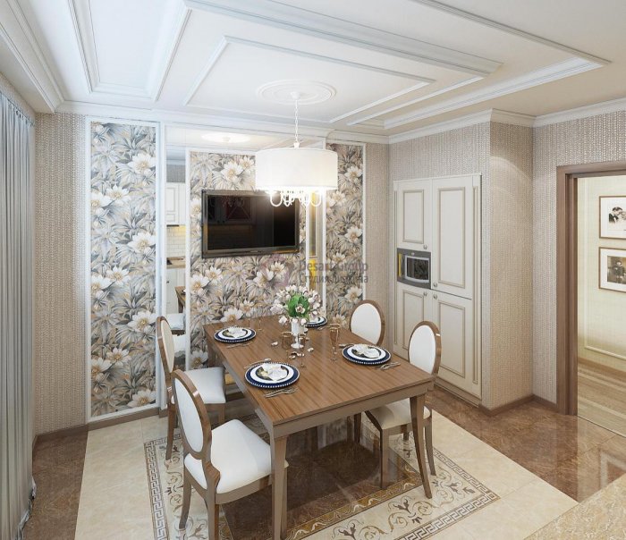 Обеденная зона в стиле классика