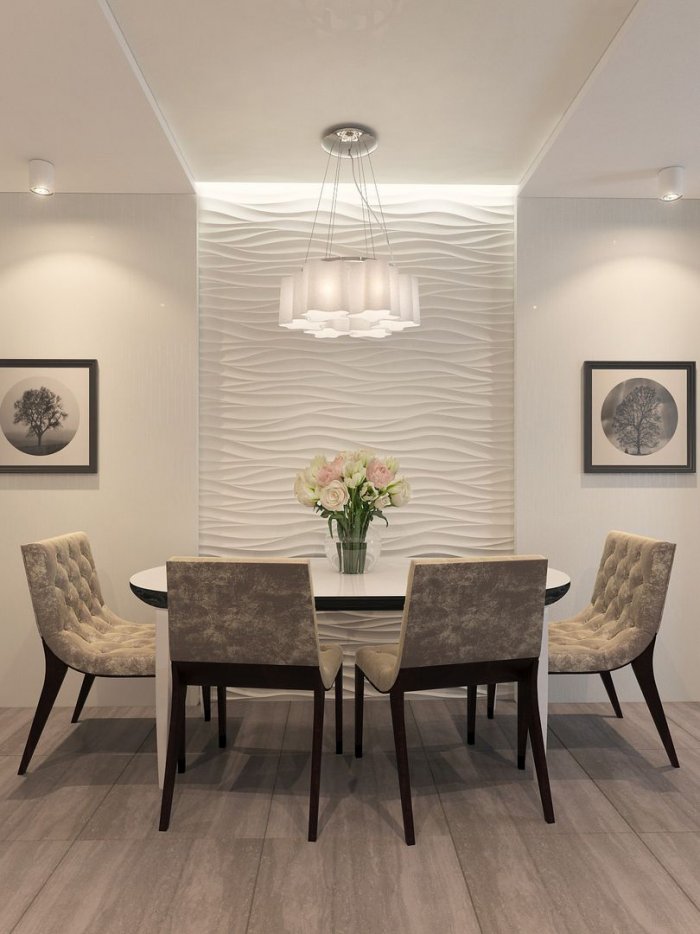 Плитка на стене в обеденной зоне