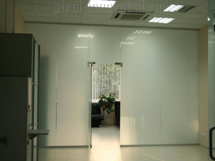 Матовая стеклянная перегородка