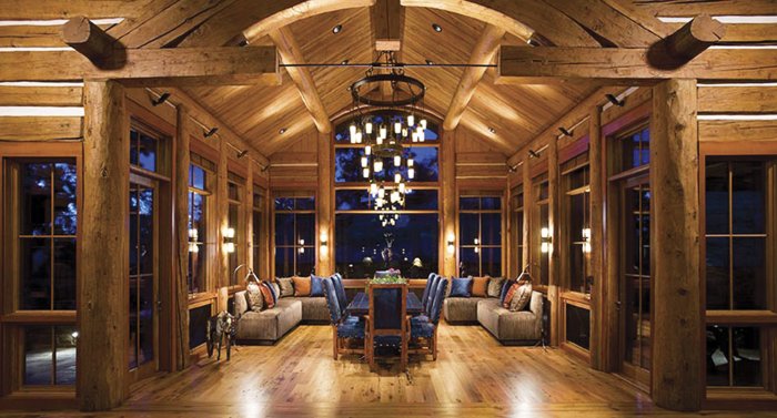 Интерьер дома из канадского кедра