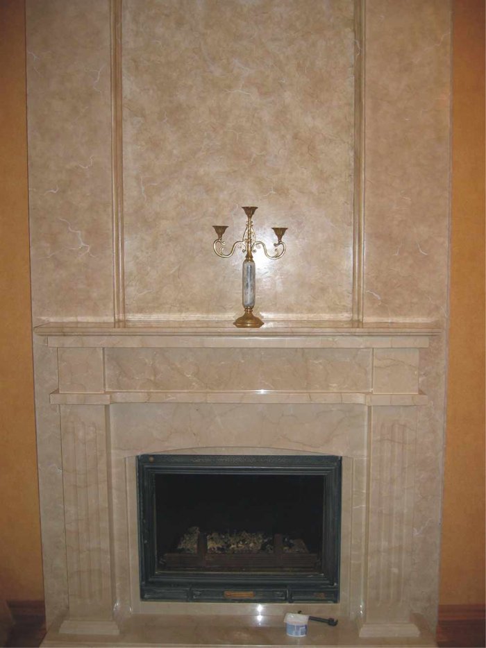 Декоративная штукатурка для камина короба