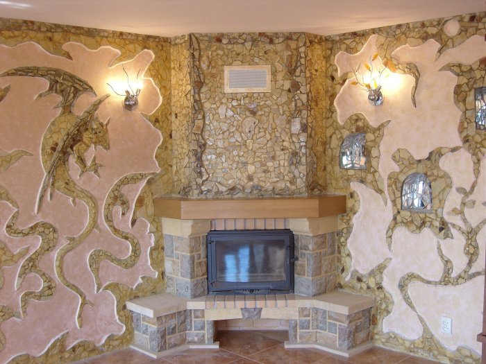 Декоративная штукатурка на камин