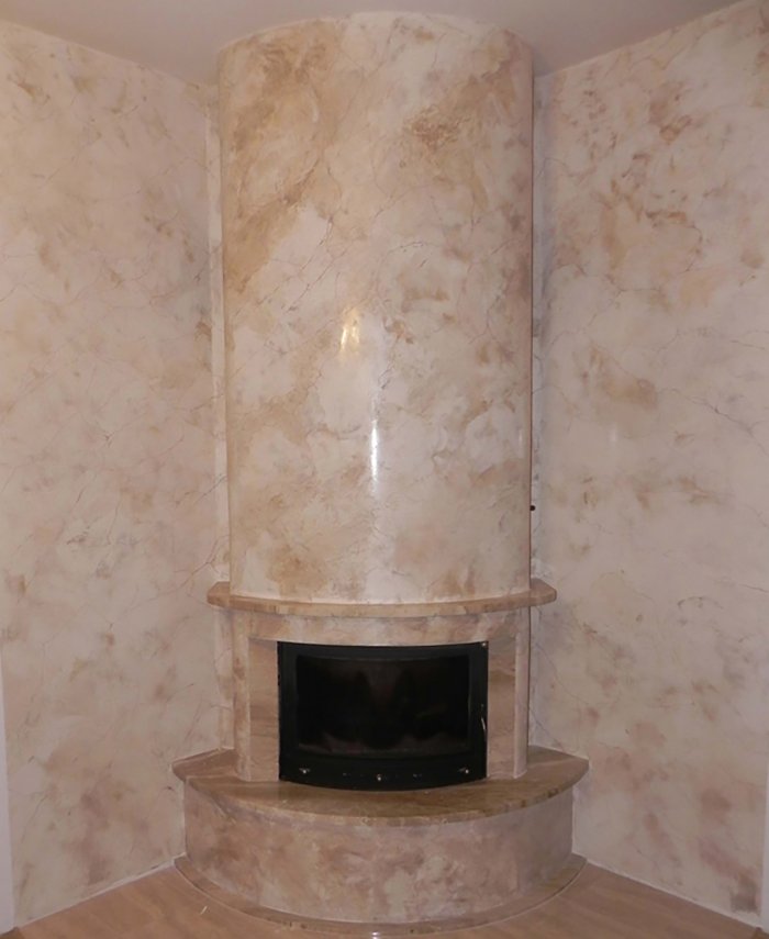 Штукатурка на камине венецианка