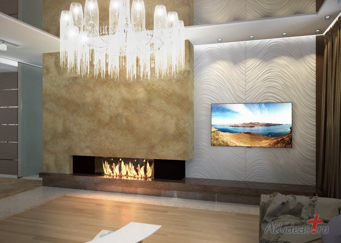 Фактурная штукатурка под камин