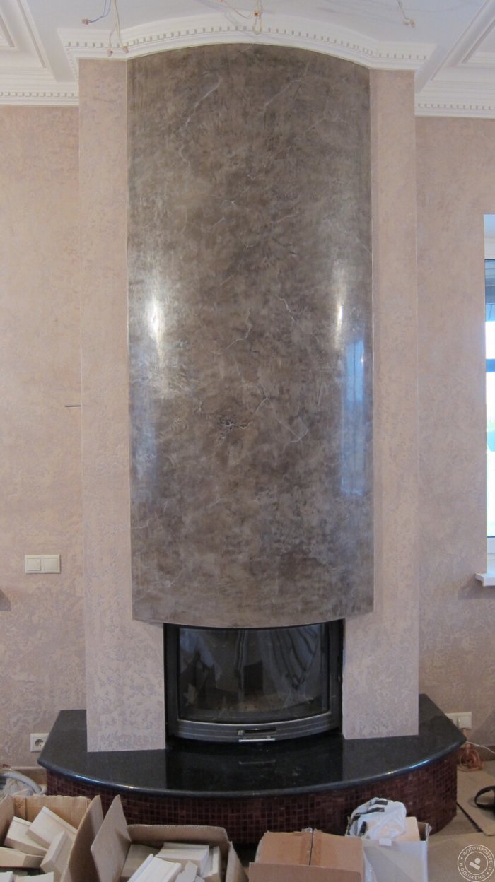 Короб камина штукатурка