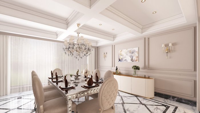 Кессонные потолки в классическом стиле