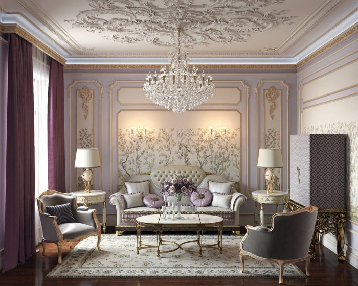 Классический интерьер лепнина