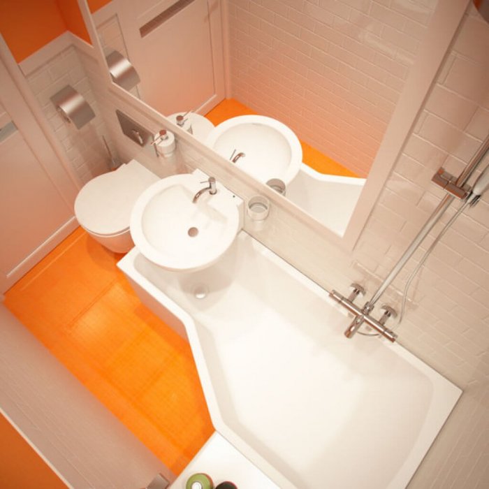 Ванна с раковиной для маленькой ванной