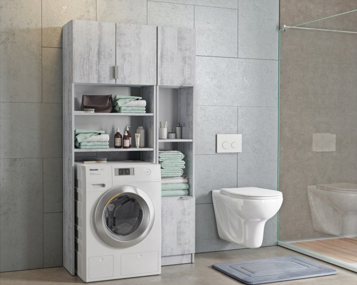 Тумба для ванны над стиральной машиной Франя + пестик