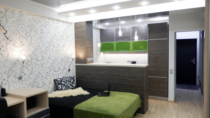 Интерьер комнаты малосемейки 18кв