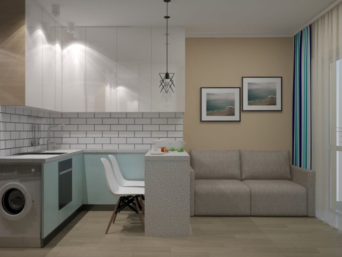 Планировка кухни в гостинке