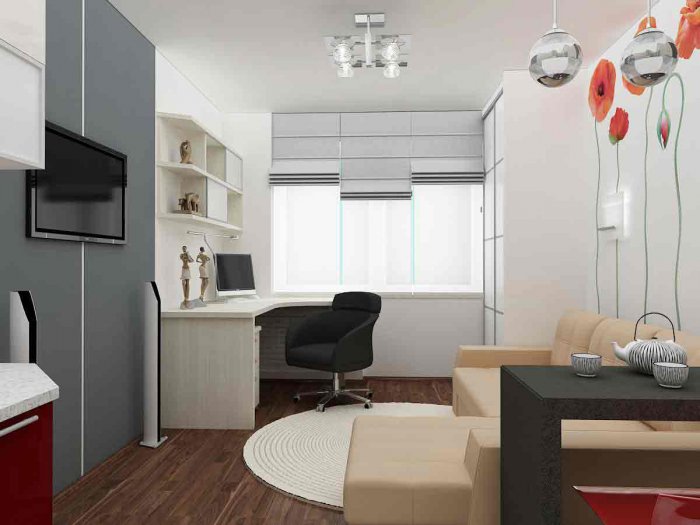 Интерьер маленькой гостинки студии