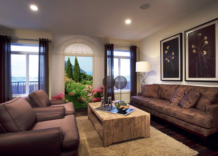 Гостиная в коричневом цвете