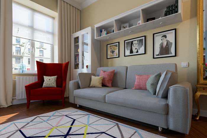 Гостиная с диваном