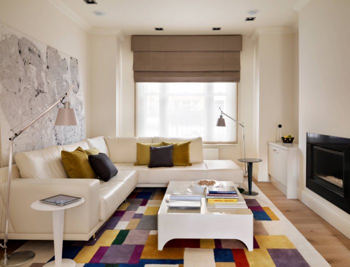 Маленькие гостинные с угловым диваном