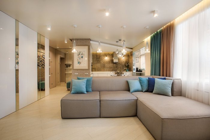 Гостиная в двухкомнатной квартире