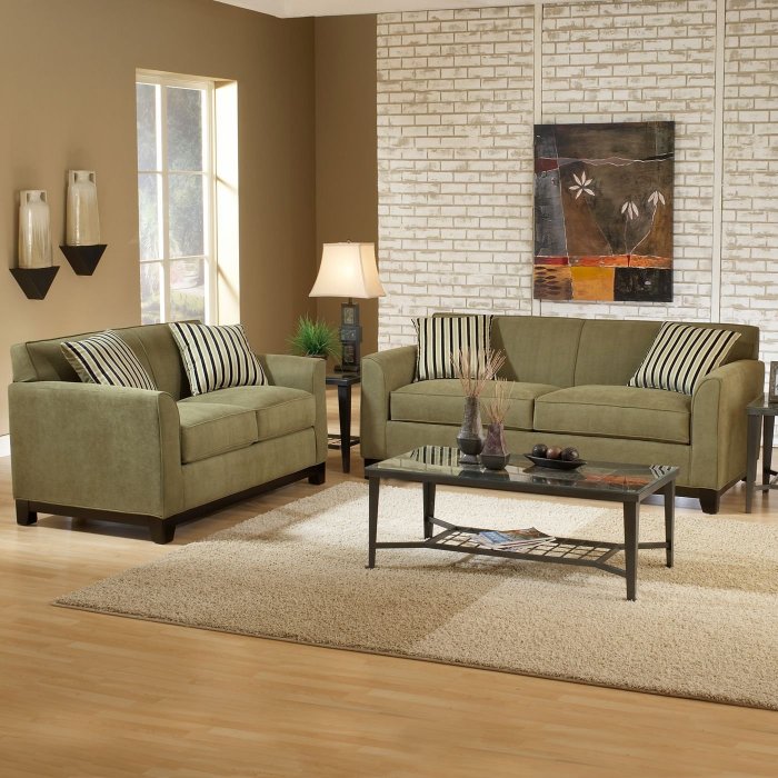 Оливковый диван в интерьере