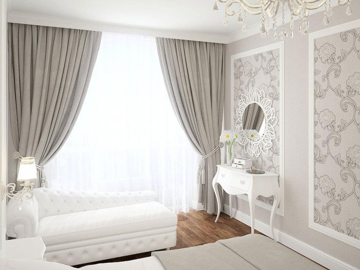 Спальня арт деко в светлых тонах