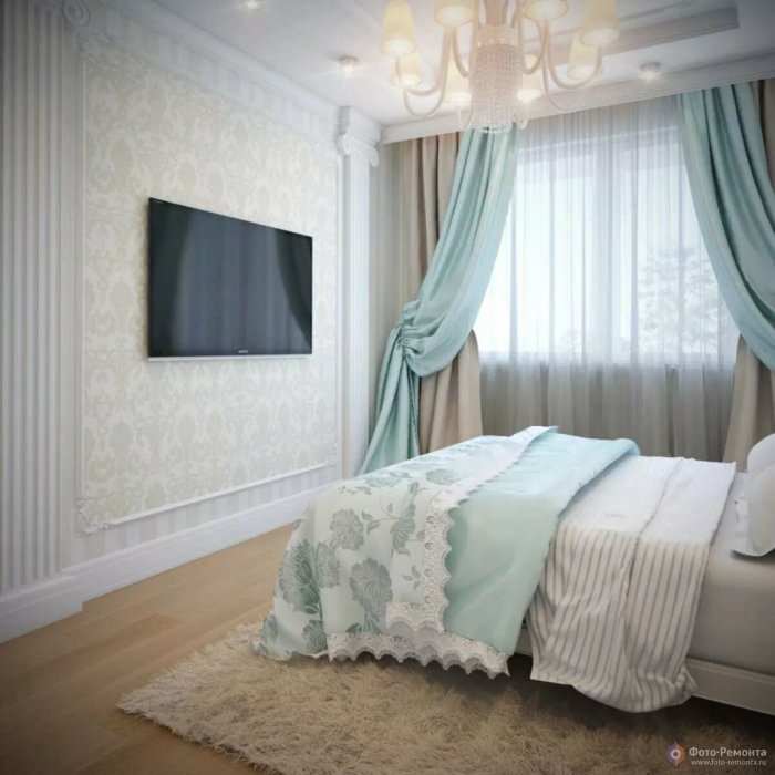 Шторы в светлую спальню