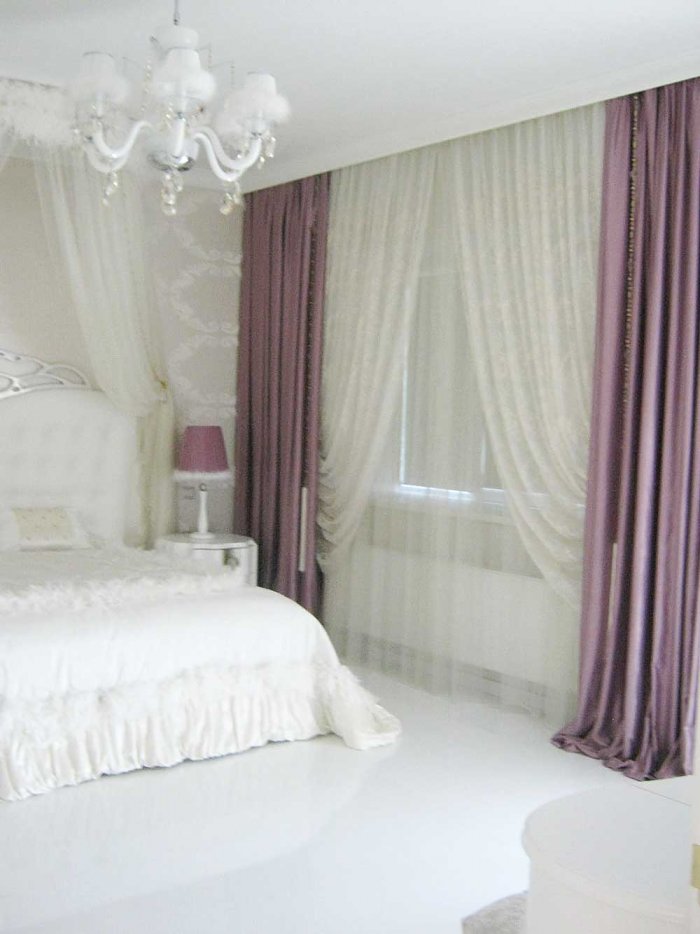 Шторы в белую спальню