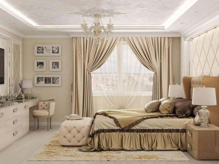 Светлая спальня Неоклассика