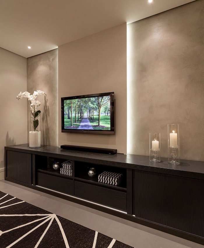 Телевизор в интерьере гостиной