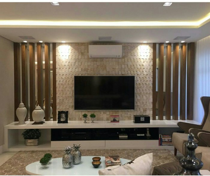 Декор стены под телевизор