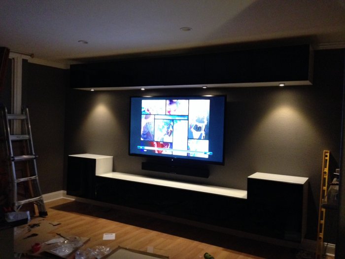 Полки под телевизор с подсветкой