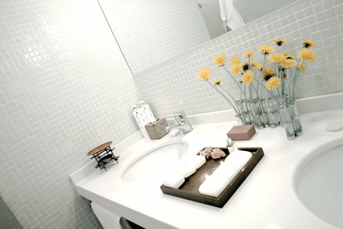 Стеклянная мозаика для ванной