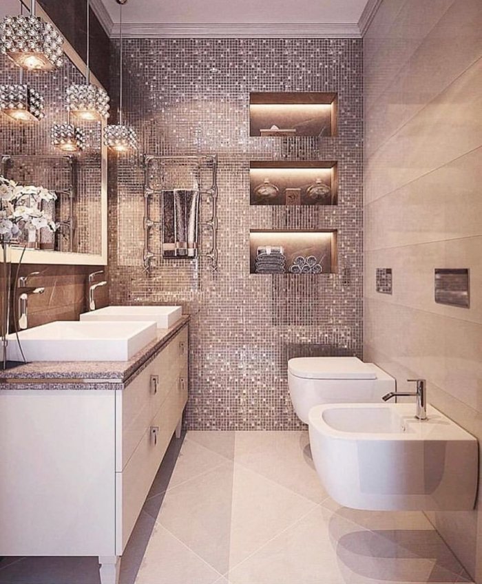 Ванная комната в стиле гламура