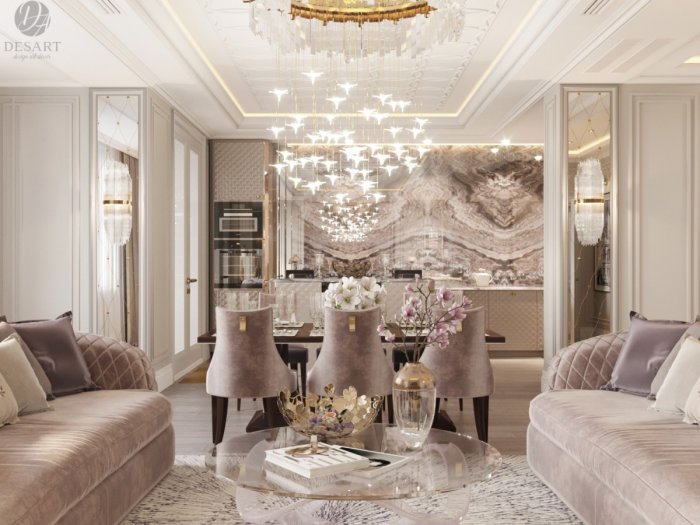 Интерьер лакшери столовая арт деко